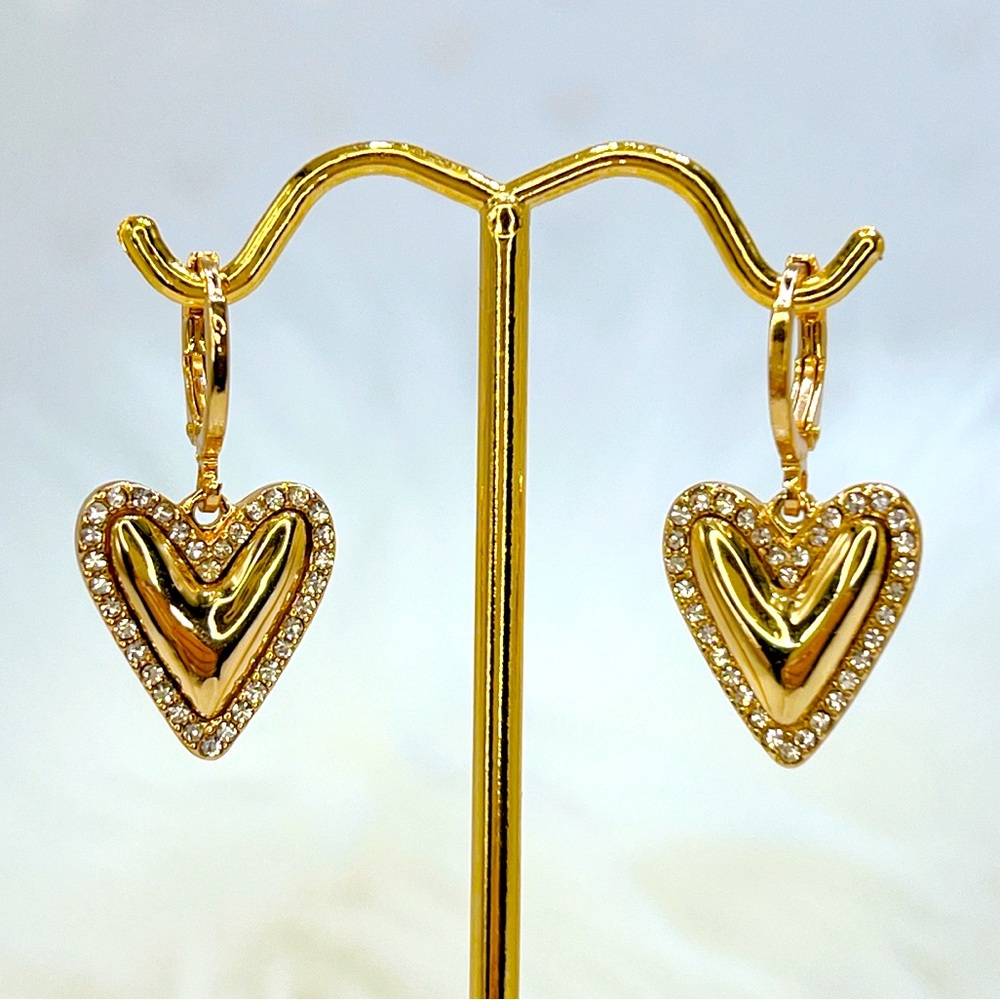 Gold Heart Hoop Earrings